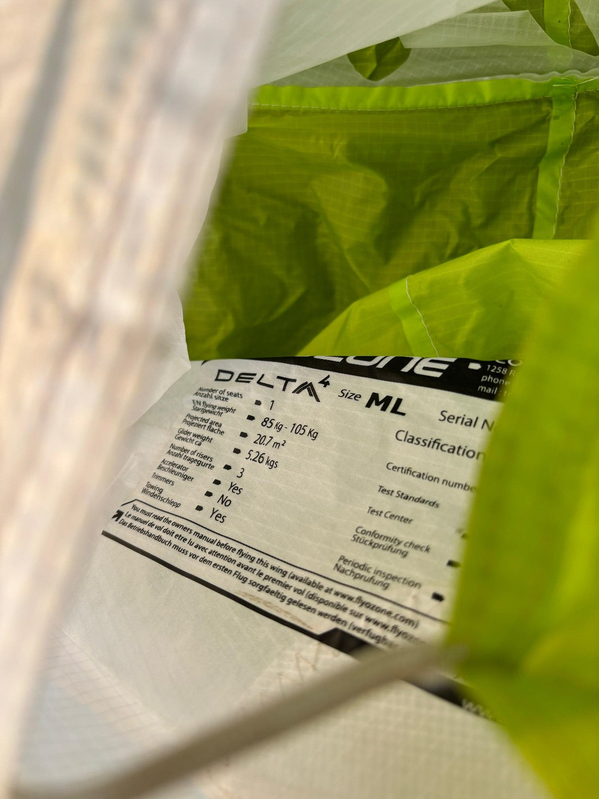 Ozone Delta 4 ML 85-105Kg